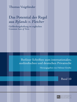 cover image of Das Potential der Regel aus «Rylands v. Fletcher»